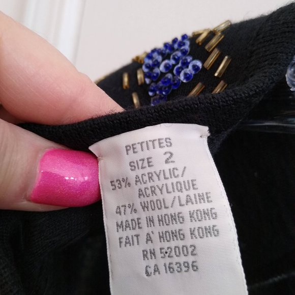 Beaded Christmas Dress!! Liz Claiborne Petite, Vintage (early 90s) - Size XS - Picture 12 of 16